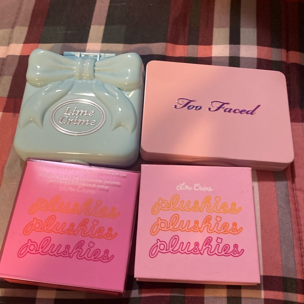 3 Lime Crime New, no box and 1 Too Face cracked